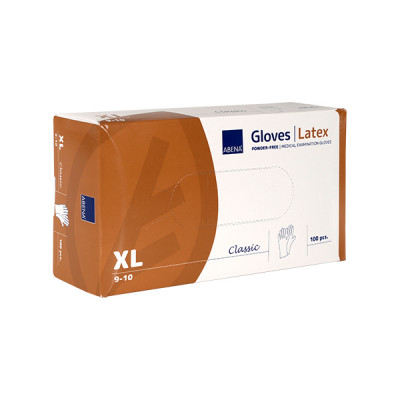 Γάντια εξεταστικά Latex Abena Classic XLarge Με Πούδρα - 100τμχ