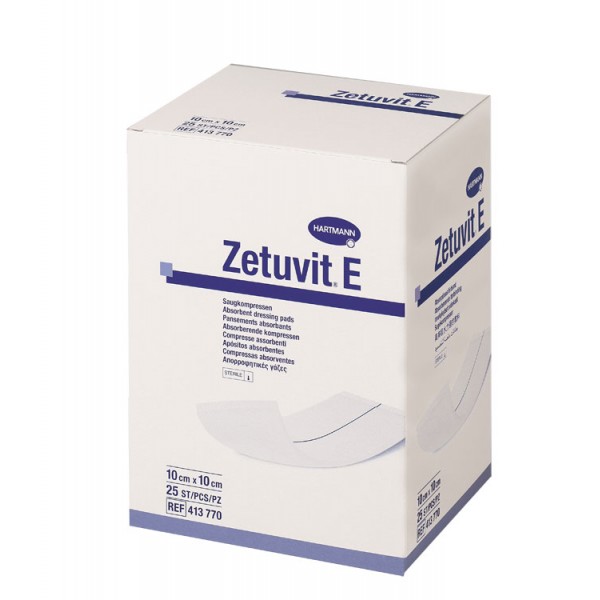 Zetuvit E Γάζα Απορροφητική Αποστειρωμένη 10x20cm - 25τμχ 
