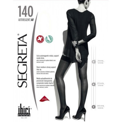 Κάλτσα Ριζομηρίου Ibici Segreta 140den 18/22mm Hg  Mαύρη