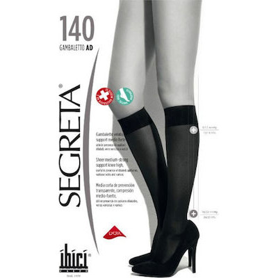 Κάλτσες κάτω γόνατος Ibici Segreta Classic 140den 18/22 mmHg Μαύρη